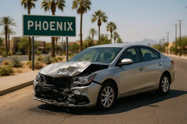 Silver seden car without insurance on the pehonix road cashforcars.com