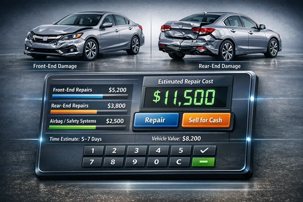 Front end rear end collision repair