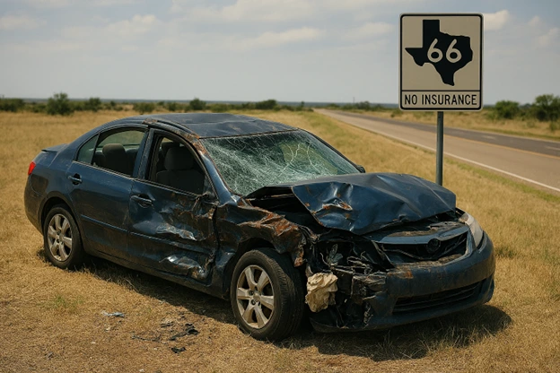 Totaled car without Insurance in Texas