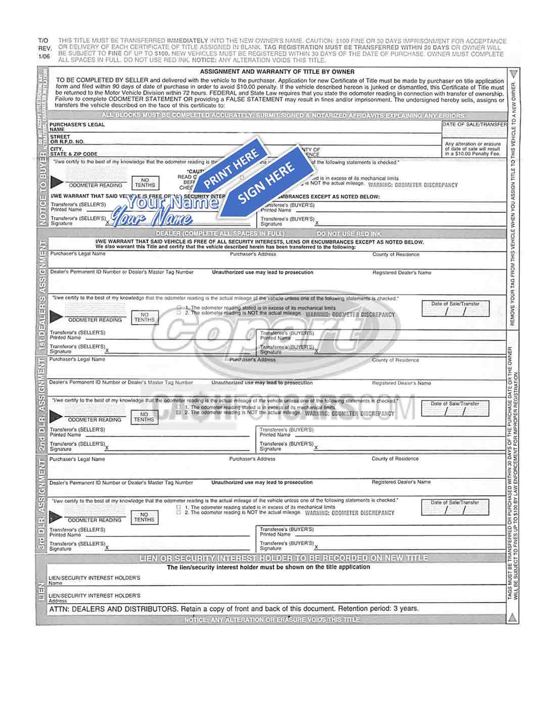 How to Sign Your Car Title in