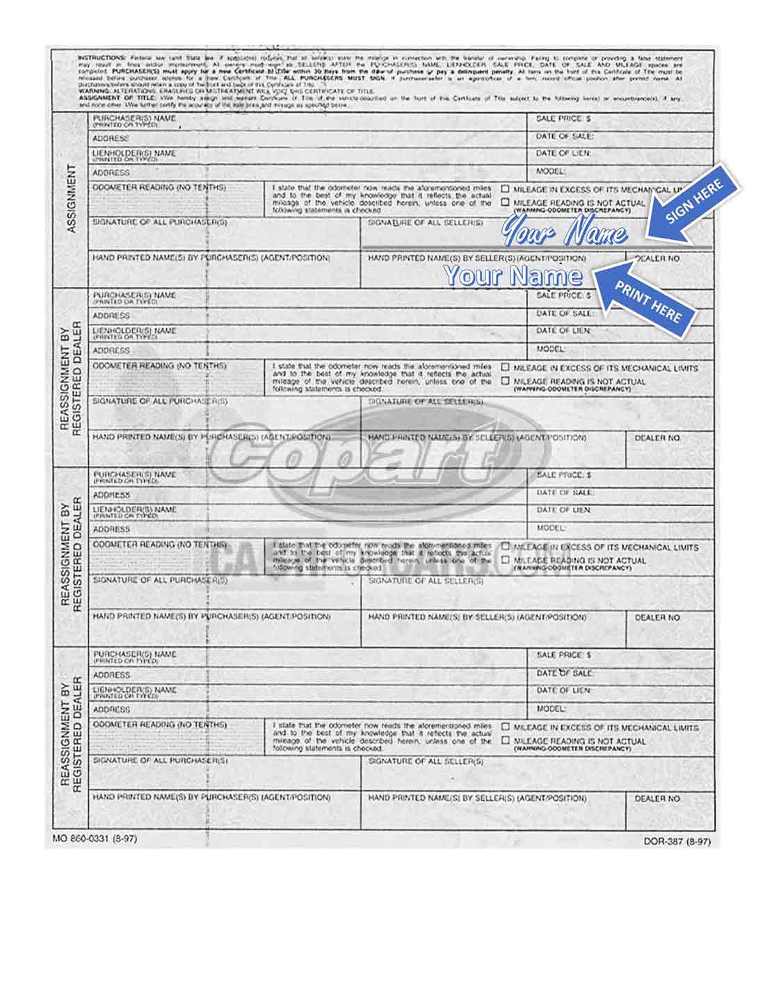 How to Sign Your Car Title in Missouri